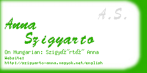 anna szigyarto business card